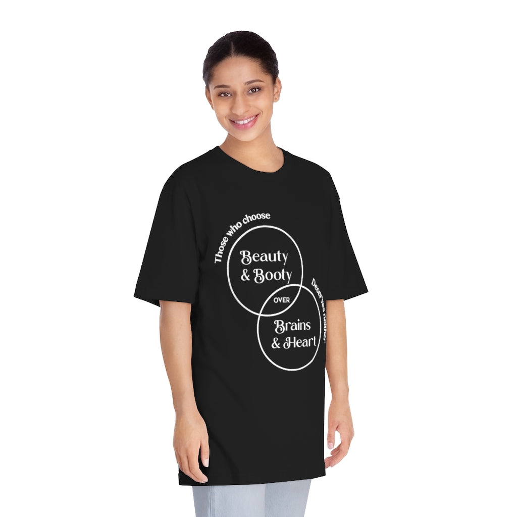 “Brains > Beauty” Unisex Classic Crewneck T-Shirt