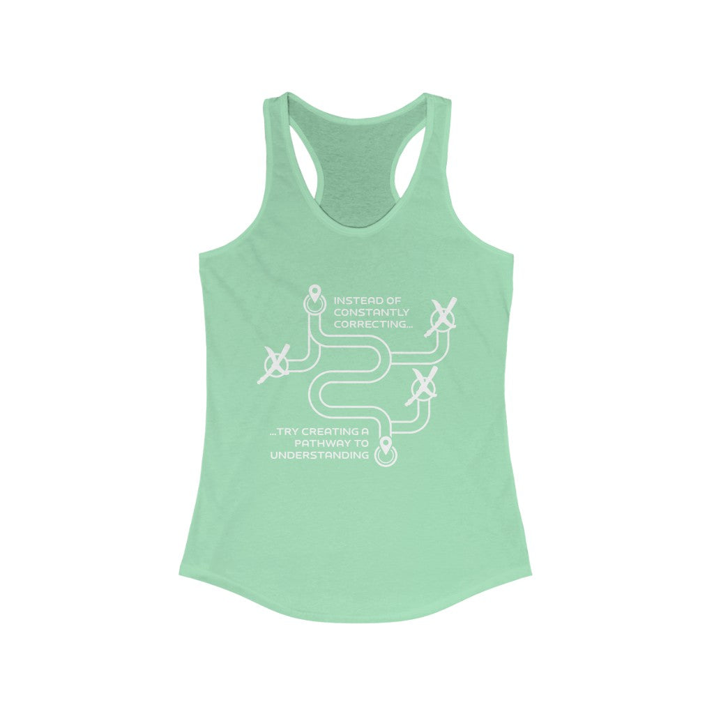 “Constantly Correcting…” Women's Ideal Racerback Tank