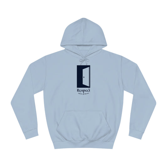 “Respect opens…” Unisex College Hoodie